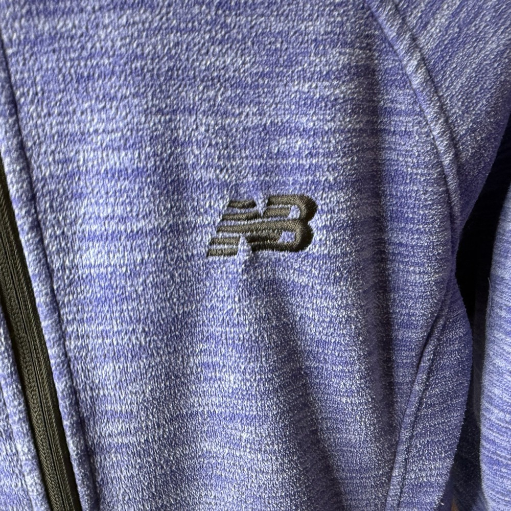 New Balance Womens S Full Zip Hooded Jacket Blue - Picture 2 of 7